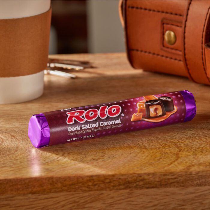 ROLO Dark Chocolate Salted Caramel Candy Rolls 1.7 oz 36 Count Case (Pack of 12)