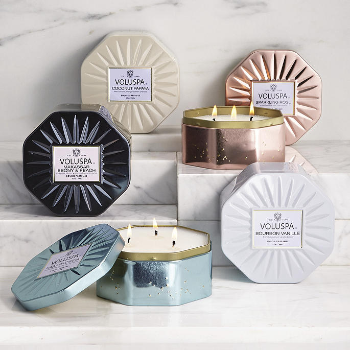 VOLUSPA 3 Wick Bold Tabac Octagon Tin Candle