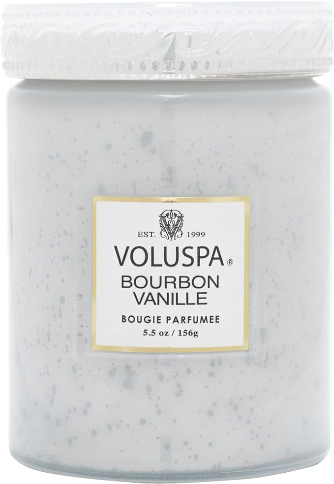 Voluspa Bourbon Vanille Candle | Large Glass Jar | 18 Oz | 100 Hour Burn Time | All Natural Wicks and Coconut Wax for Clean Burning | Vegan