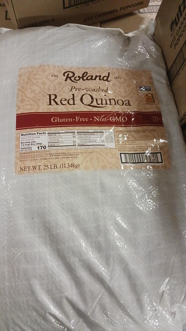 Roland Pre Washed Red Quinoa 25 lb bag
