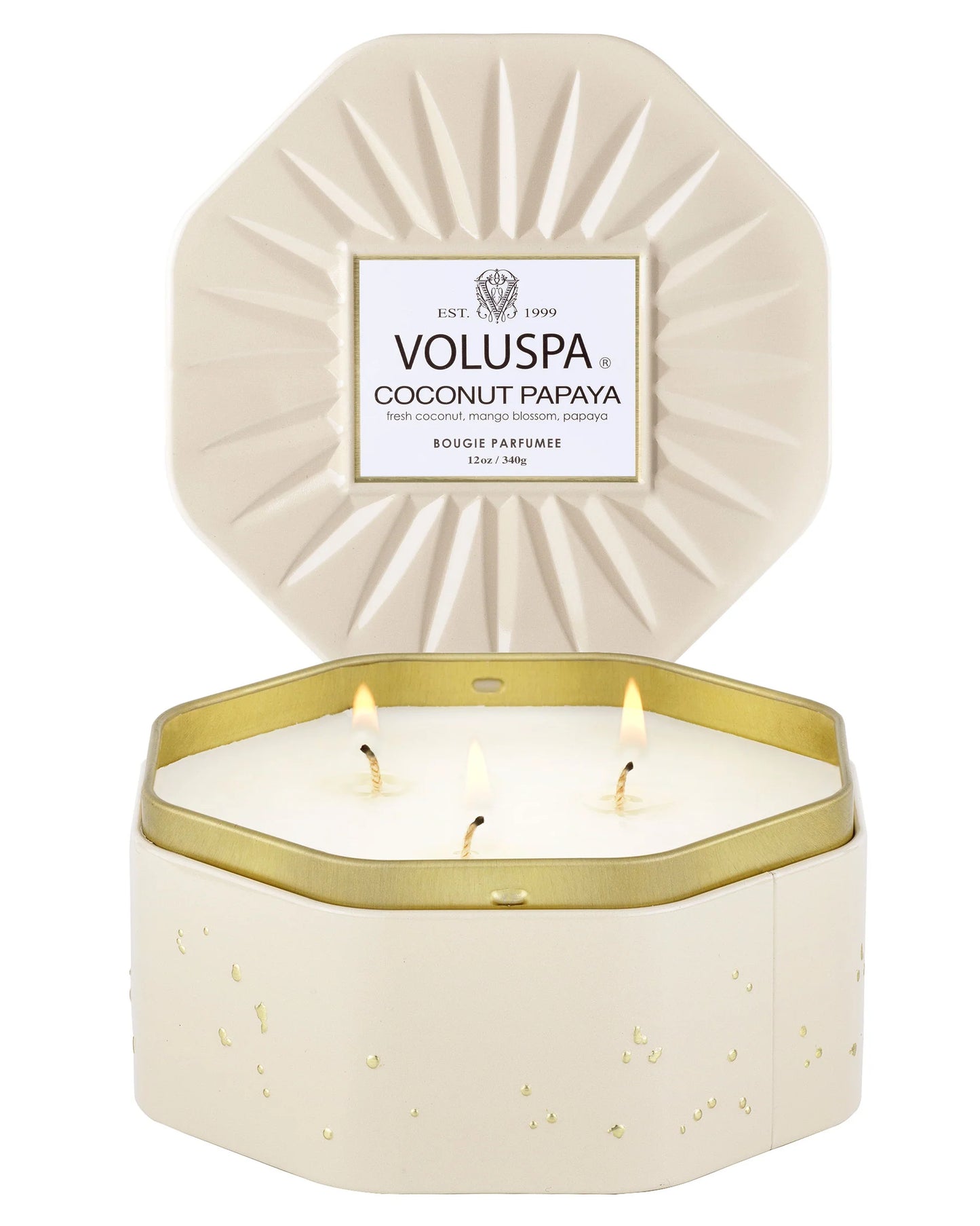 Voluspa 3 Wick Octagon Tin Candle - Bourbon Vanille 12oz