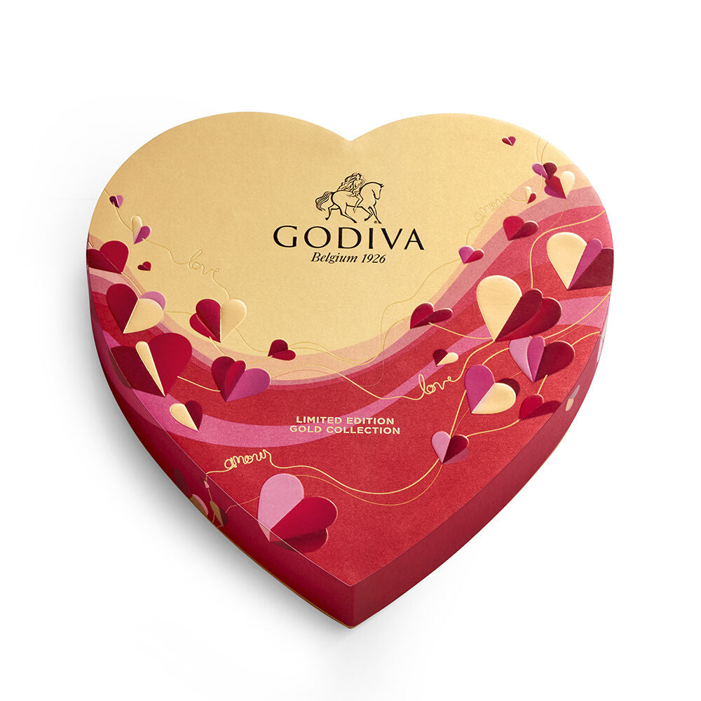GODIVA 14-Piece Heart Shaped Chocolate Box | Gourmet Assortment for Valentine's Day