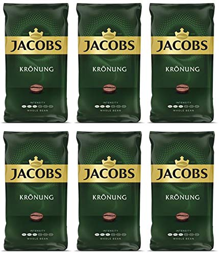 Jacobs Kronung Whole Bean Coffee 500 Gram / 17.6 Ounce (Pack of 6)