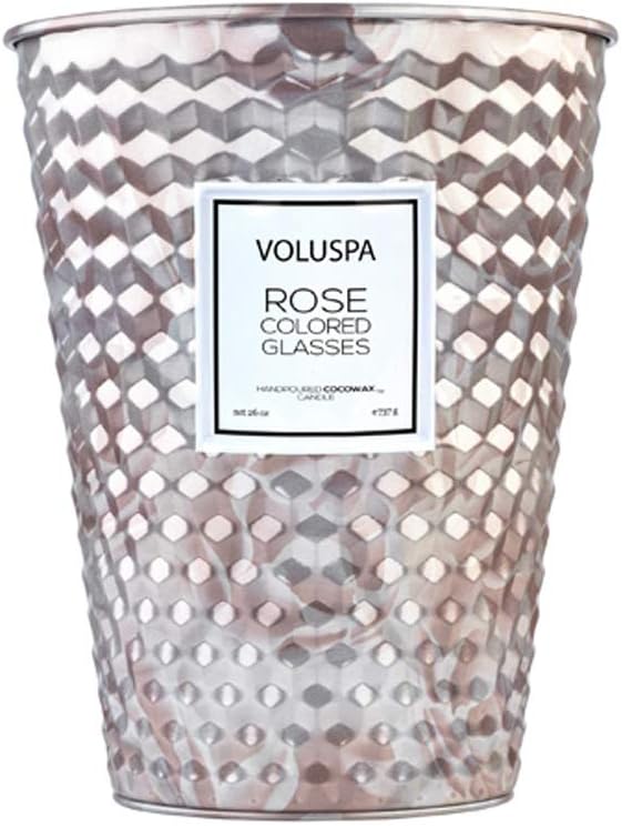 Voluspa Rose Colored Glasses 2 Wick Table Tin Candle, 26 Ounces