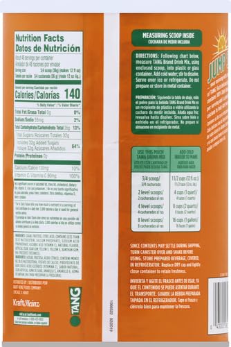 Tang Jumbo Orange Drink Mix with Vitamin C 58.9 oz canister