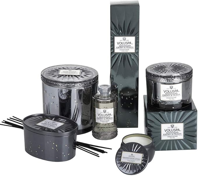 Voluspa Makassar Ebony & Peach Reed Diffuser 6.5 oz