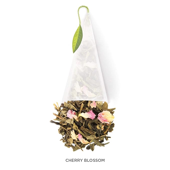 Tea Fortè Hanami Box 10 Filters Pyramid Green Tea Cherry And Rose Petals
