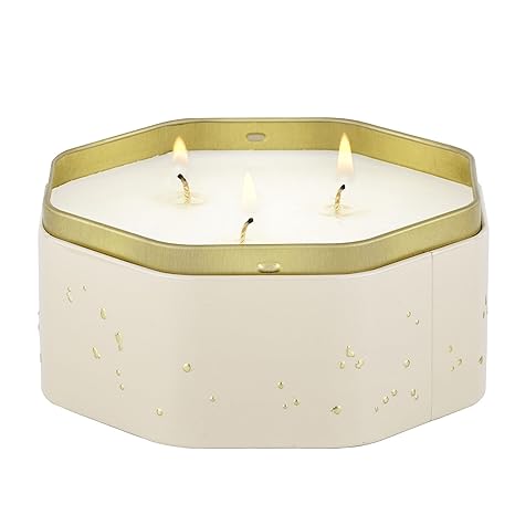 Voluspa Coconut Papaya, 3 Wick Tin Candle, 12 Ounces, 40 Hour Burn Time, Coconut Wax for Clean Burning, Handcrafted in The USA