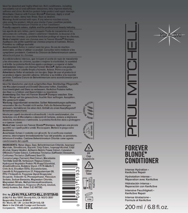 Paul Mitchell Forever Blonde Conditioner 6.8 oz New but old package
