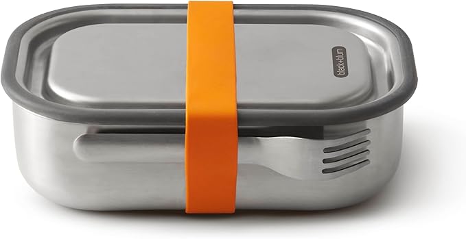 Black+Blum Stainless-steel Lunch Box | Leak-proof Oven Safe Plastic Free Meal Prep Lunch Food Container, Orange, 1000ml / 34 fl oz