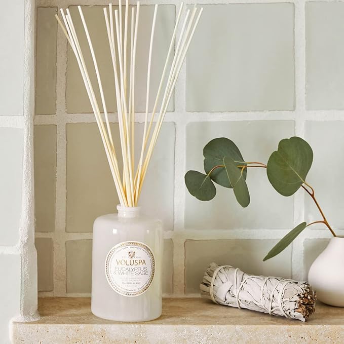 Voluspa Eucalyptus and White Sage Scented Reed Diffuser 6oz