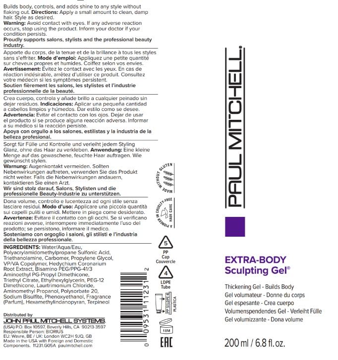 Paul Mitchell Extra-Body Scultping Gel - 6.8 fl oz (200 ml)