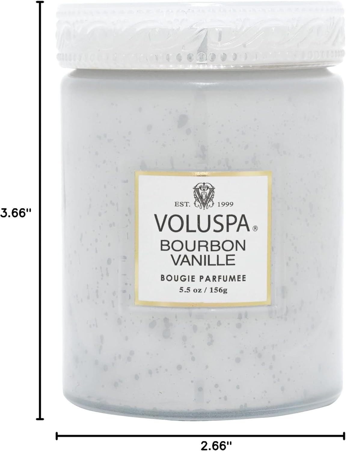 Voluspa Bourbon Vanille, Small Candle Jar, 5.5 Ounces, 50 Hour Burn Time, Coconut Wax for Clean Burning, Handcrafted in The USA