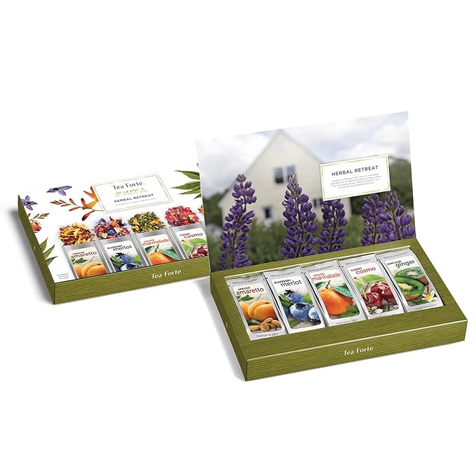 Tea Fortè Herbal Retreat Box 15 Sachets Tisane Fruit 5 Assorted Flavours Bio