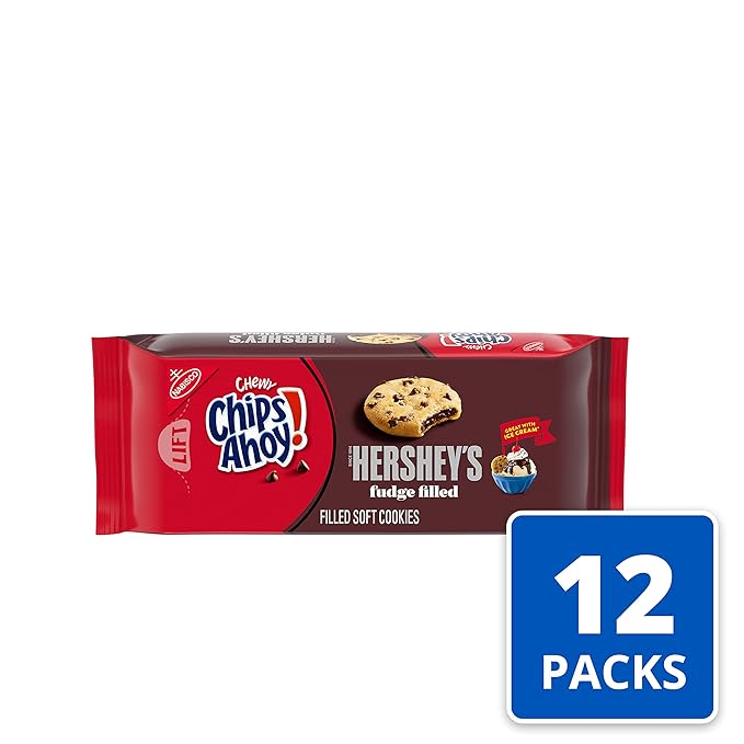 CHIPS AHOY! Chewy Hershey's Fudge Filled Soft Cookies, 12 - 9.6 oz Packs