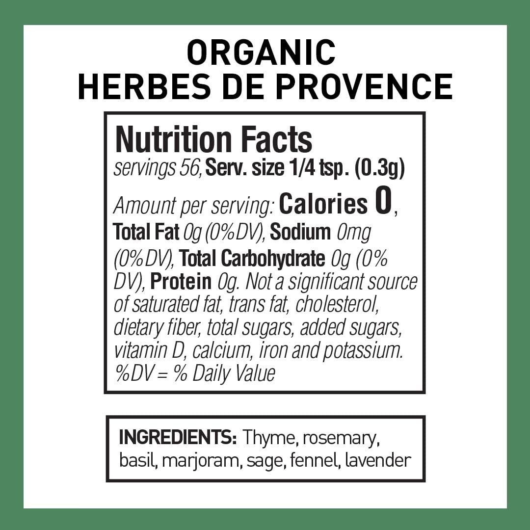 The Spice Hunter Herbes De Provence, Organic, 0.6-Ounce Jars (Pack of 6)
