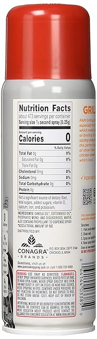 PAM Grilling High Heat Formula Cooking Spray 5 oz can