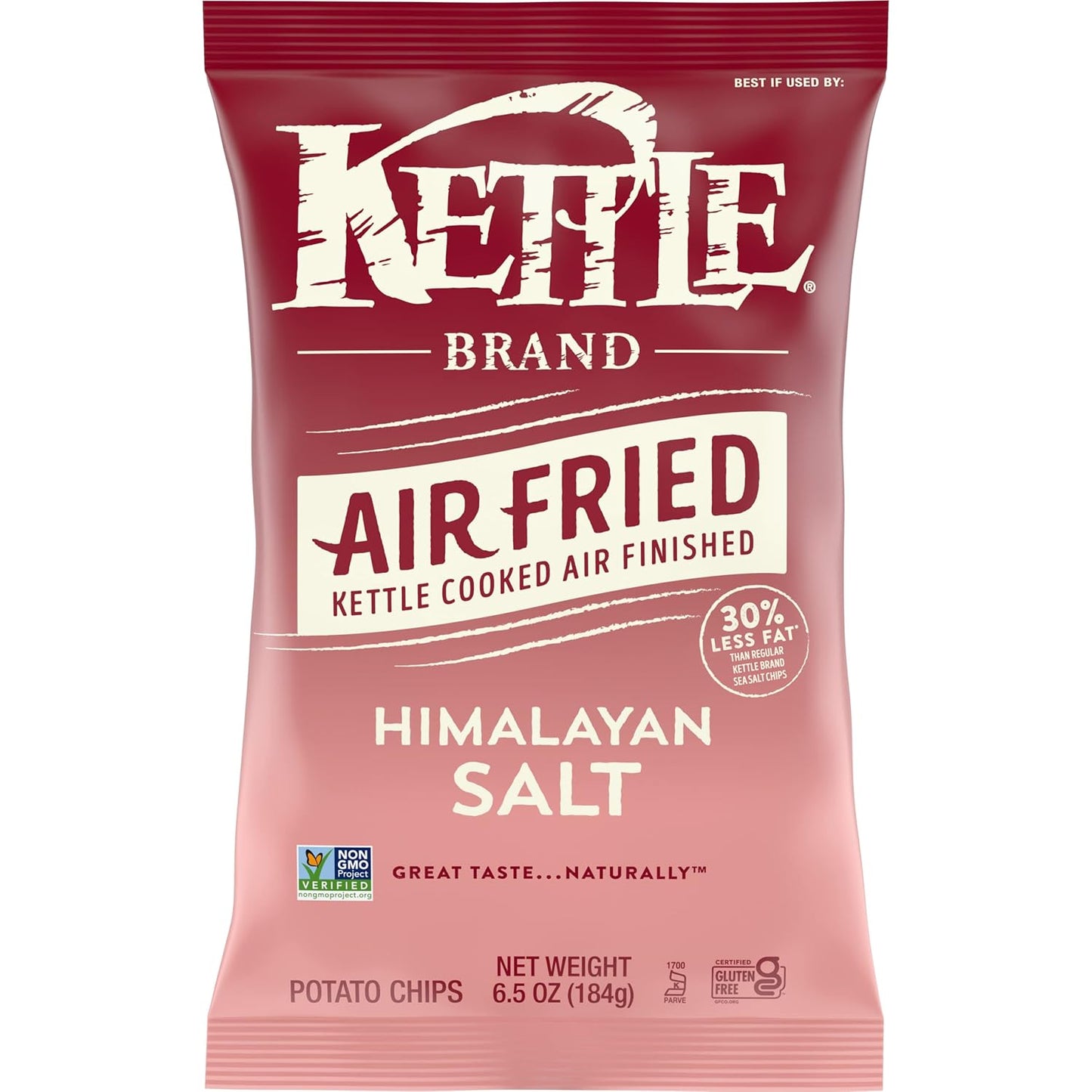Kettle Brand Air Fried Himalayan Salt Kettle Chips, 6.5 Oz Bag (Case Pack of 12)