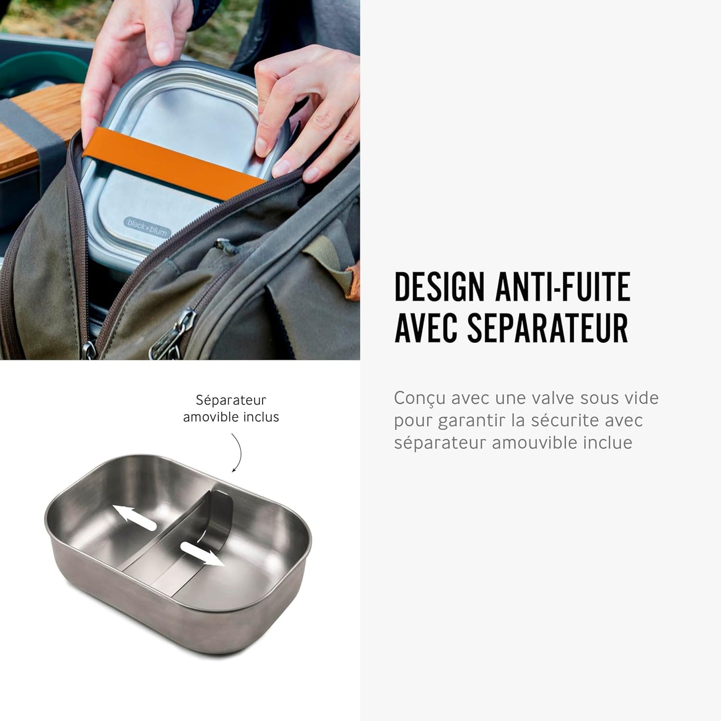 Black+Blum Stainless-steel Lunch Box | Leak-proof Oven Safe Plastic Free Meal Prep Lunch Food Container, Orange, 1000ml / 34 fl oz