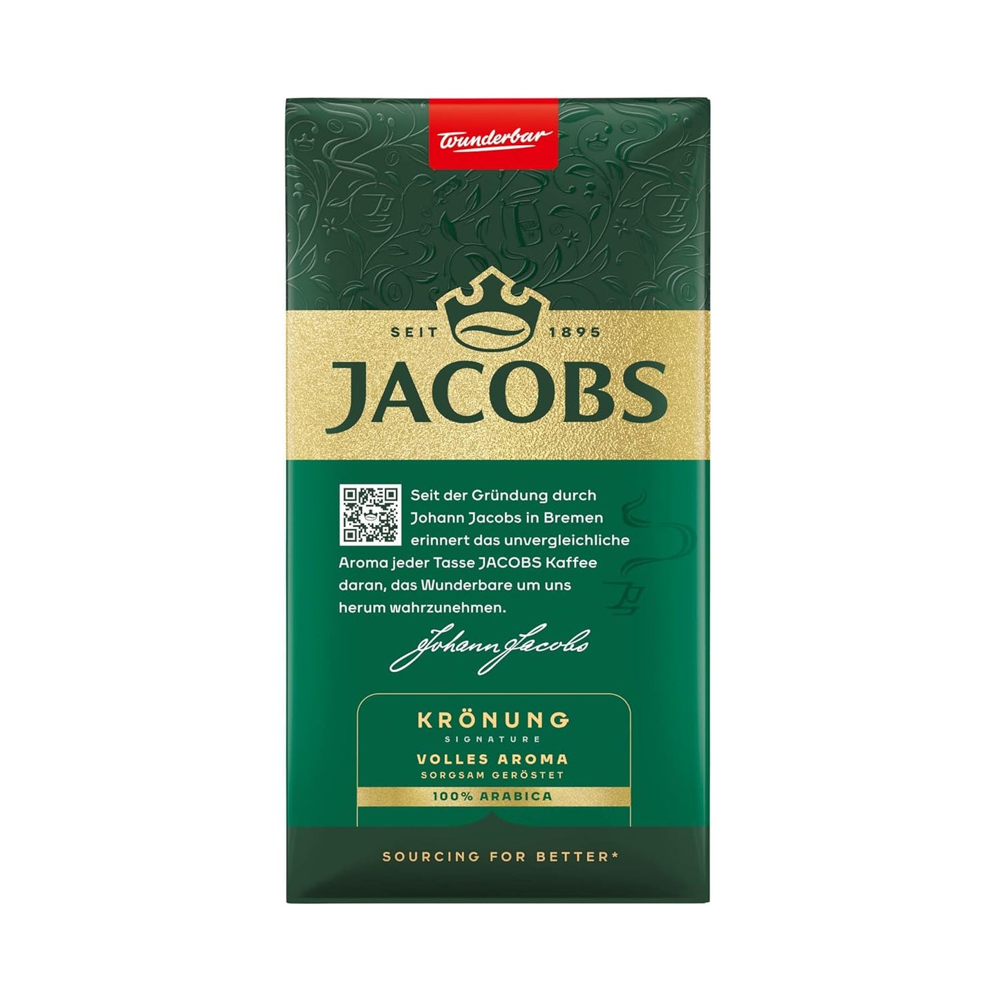 Jacobs Kronung Ground Coffee Medium Roast 17.6 oz pack of 12