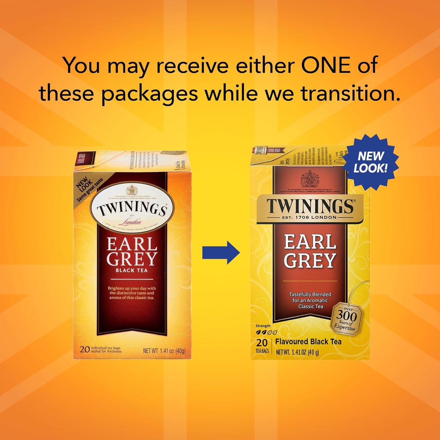 Twinning's Of London Earl Grey Black Tea 20 individual tea bags 1.41OZ ( Pack of 6)