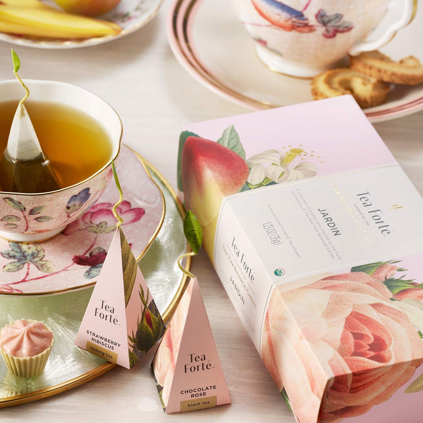 Tea Forte Jardin Box 10 Pyramid Tea W/ Flowers & Fruits (5 Flavor)