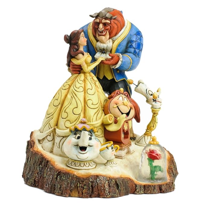 Enesco 4031487 Jim Shore Beauty and the Beast Carved by Heart Stone Resin 7.75”