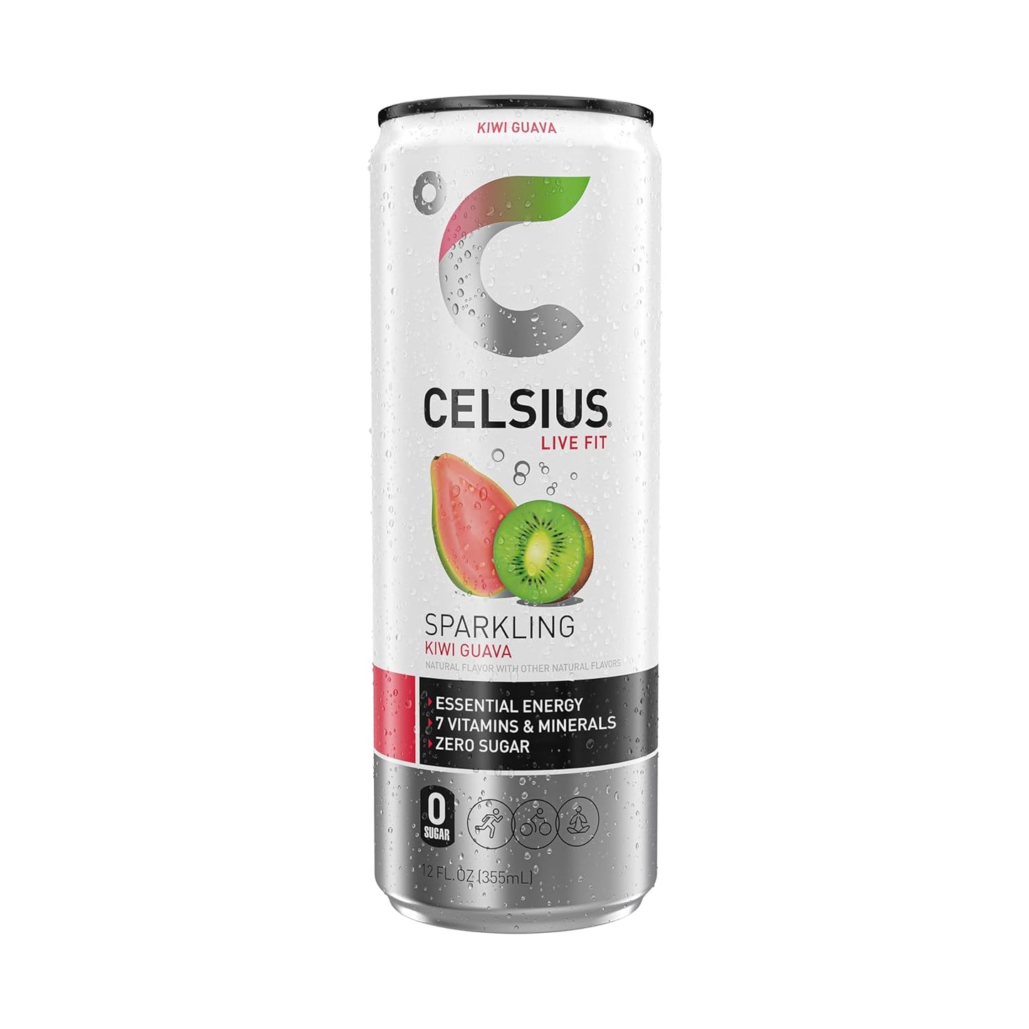 Celsius Sparkling Guava Kiwi Energy Drink (Case Pack of 12 ) 12 oz cans