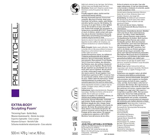 Paul Mitchell Extra Body Sculpting Foam 16.9 fl oz