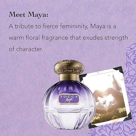 Tocca Women's Eau de Parfum, Maya Fragrance, 1.7oz (50 ml) - Warm Floral, Wild Iris, Blackcurrant, Patchouli Heart - Hand-Finished Bottle