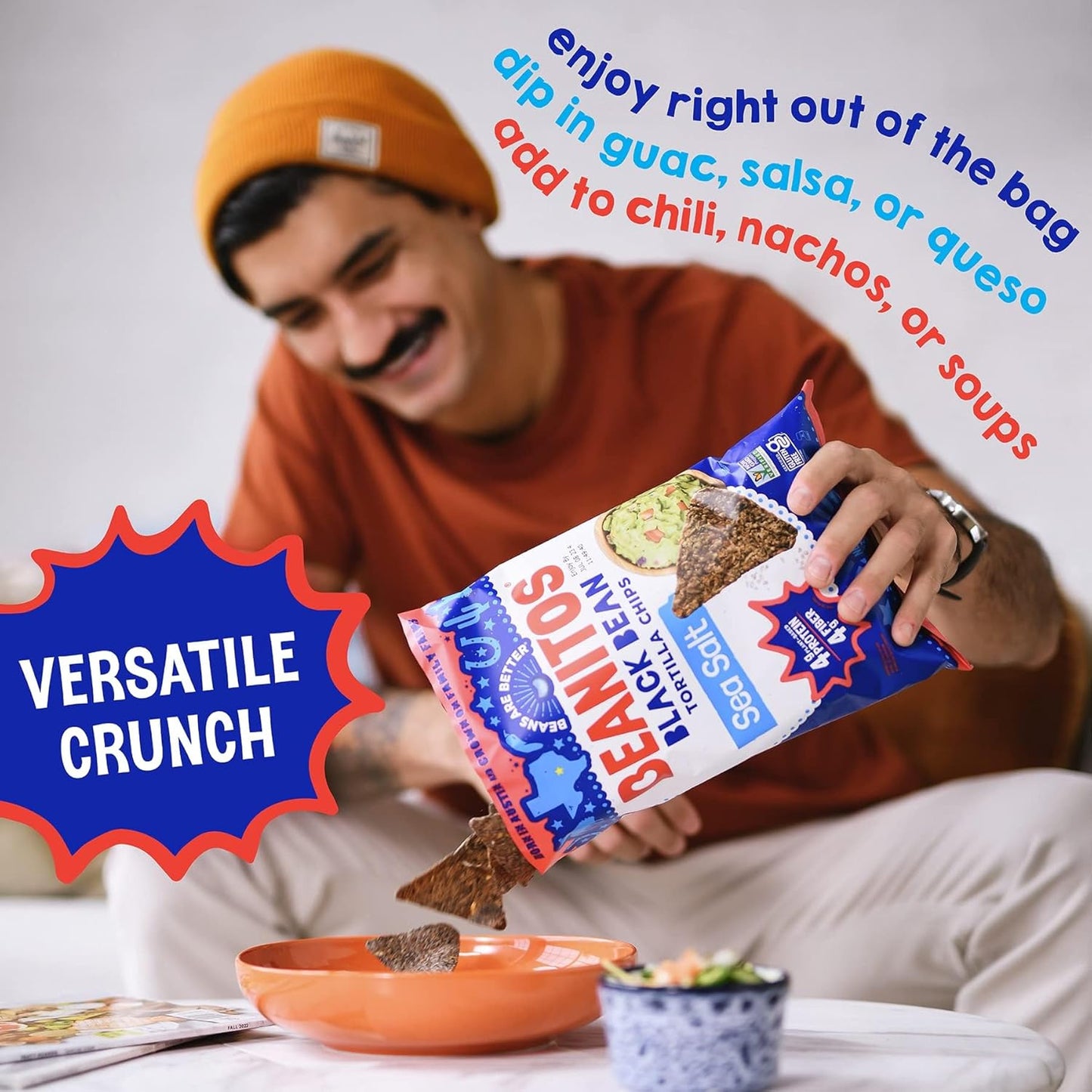 Beanitos Black Bean Tortilla Chips W/ Sea Salt 5oz bag (Case Pack of 6)