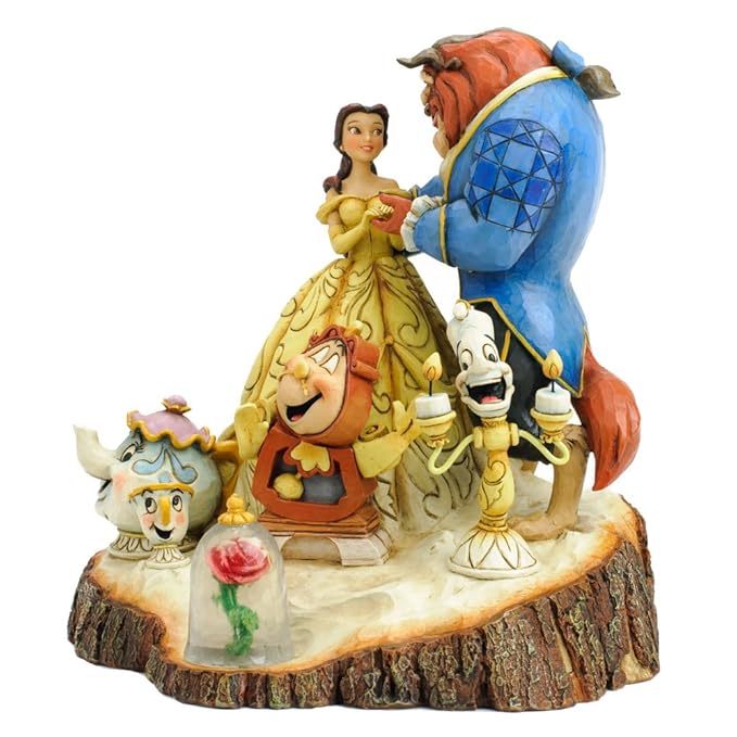 Enesco 4031487 Jim Shore Beauty and the Beast Carved by Heart Stone Resin 7.75”