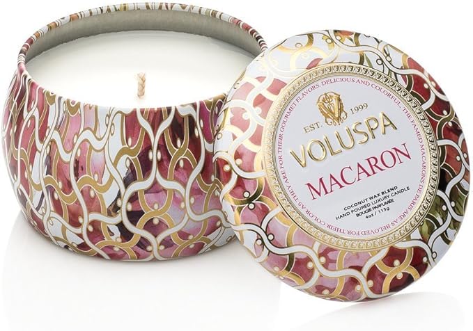Voluspa Maison Blanc Petite Decorative Tin Candle MACARON