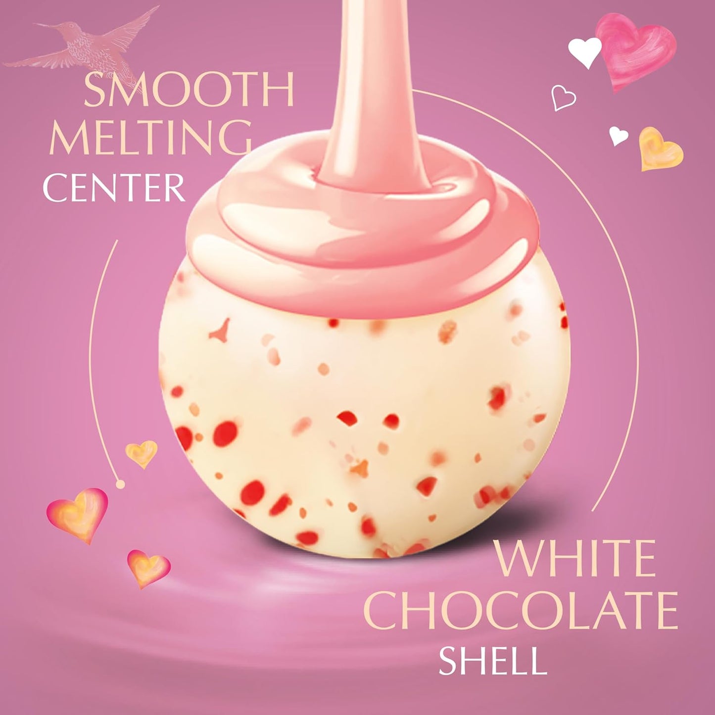 Lindt Lindor Strawberry and Creme White Chocolate Truffles Heart 5.5 oz Box(Case Pack of 6)
