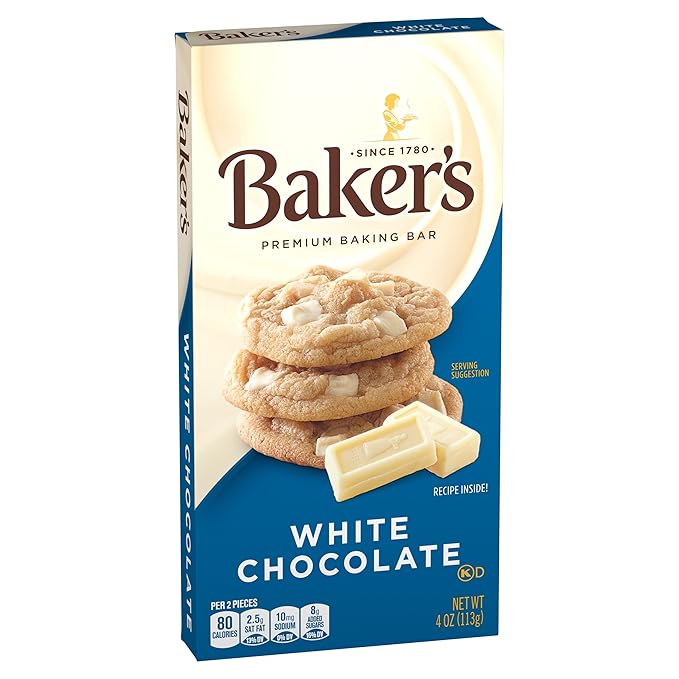Bakers Premium White Chocolate Baking Bar 4oz Bar