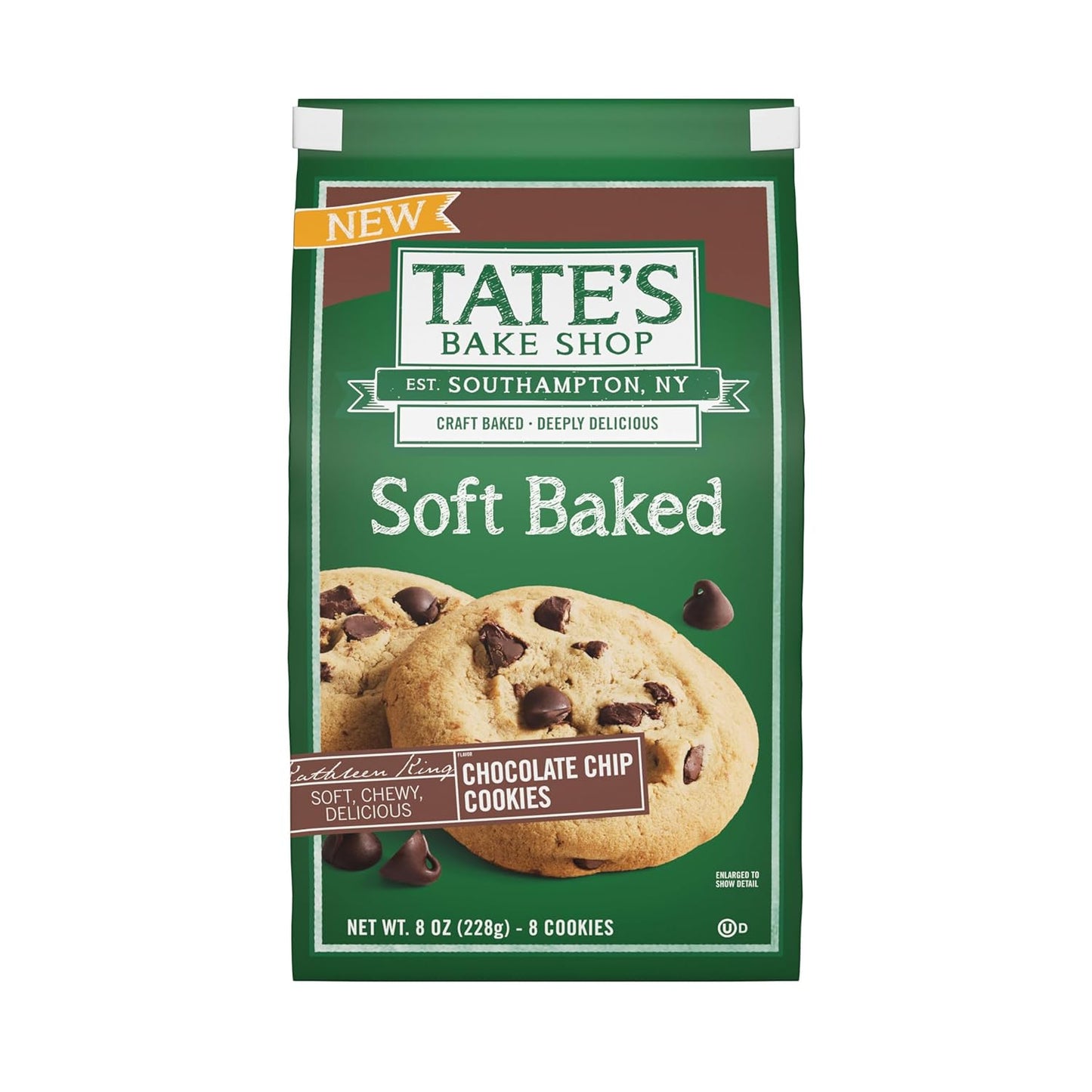 Tates Soft Baked Chocolate Chip Cookies 8 oz Bags (Case Pack of 4)