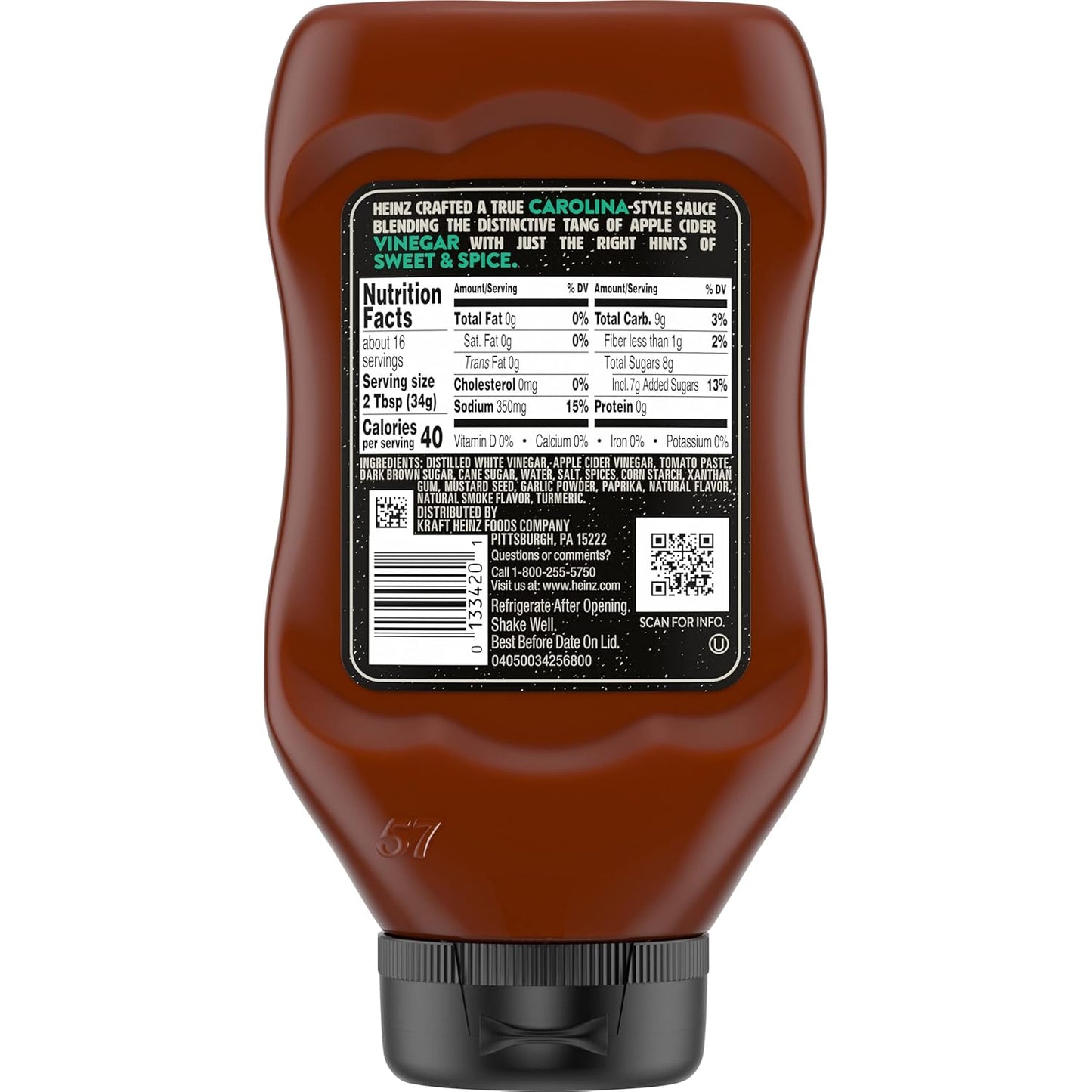 Heinz Tangy Carolina BBQ Sauce 18.6 oz Bottle ( Pack of 6)
