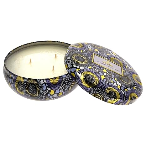 Voluspa Apple Blue Clover Candle | 3 Wick Tin | 12 Oz. | Coconut Wax for Clean Burning