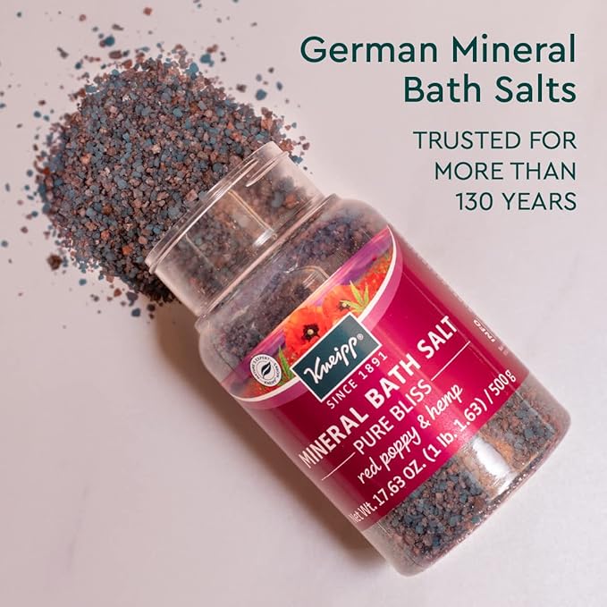 Kneipp Pure Bliss Mineral Bath Salts Red Poppy Hemp 500g