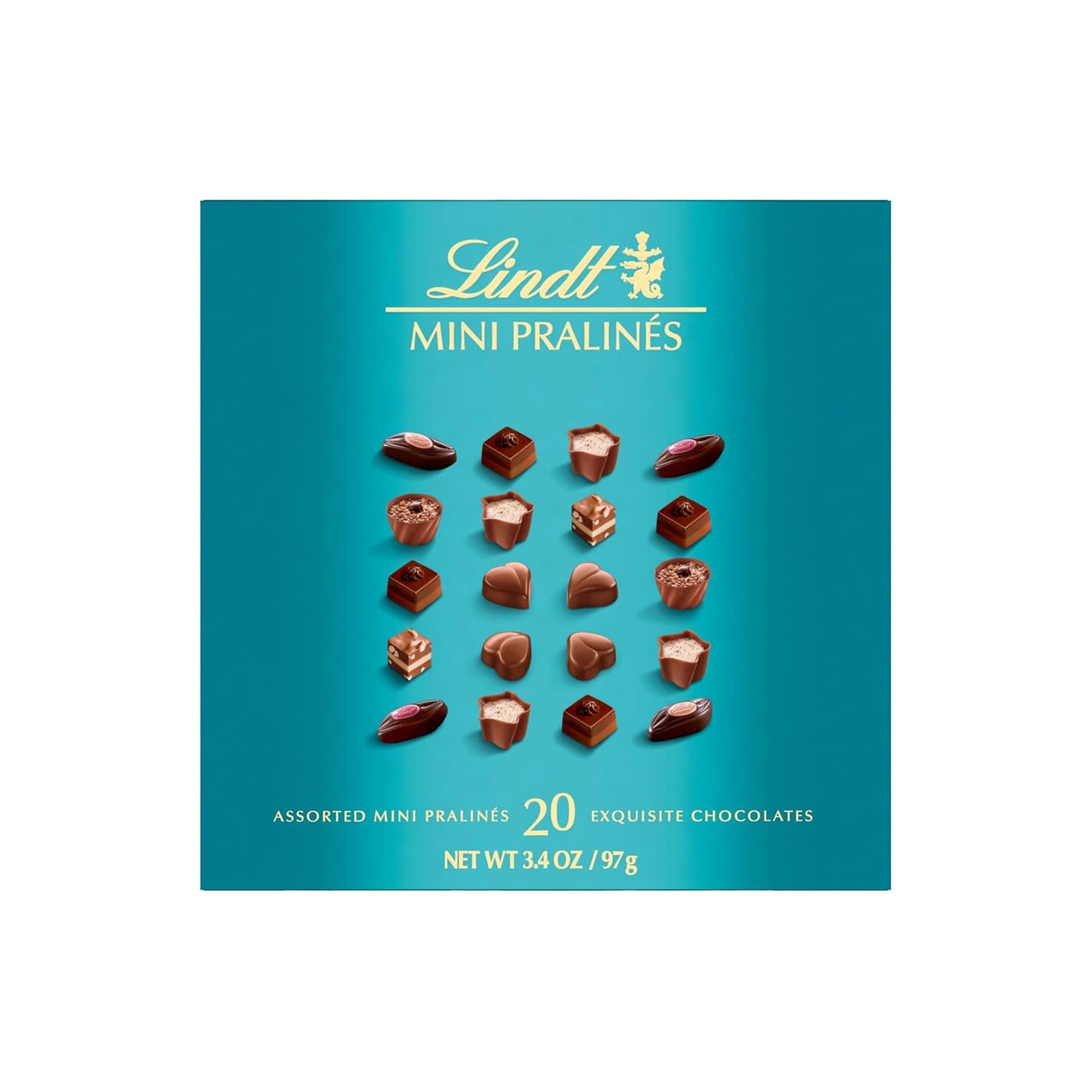 Lindt Mini Pralines, Assorted Chocolate Candy Pralines with Premium Filling, 3.4 oz Box( Pack of 6)
