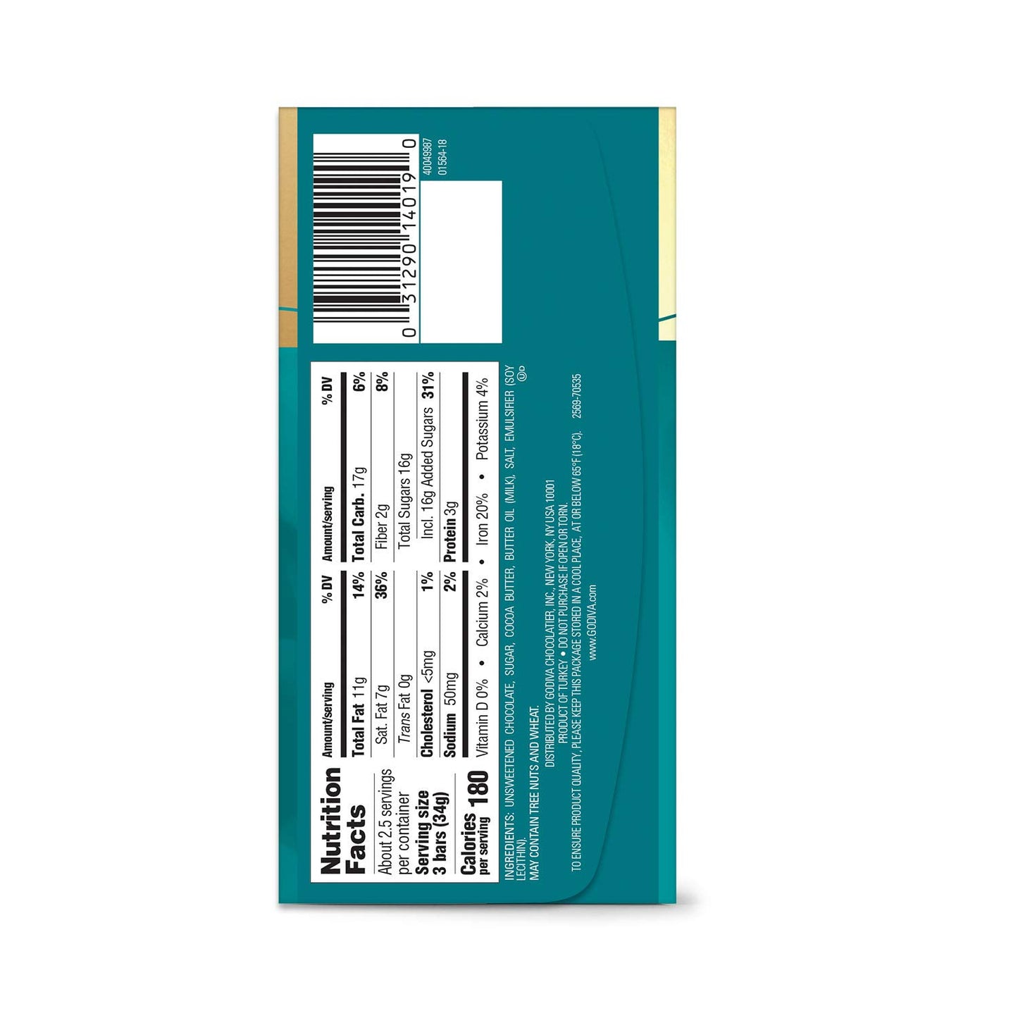 Godiva Signature Sea Salt Dark Chocolate Mini Bars 3.1 oz bars
