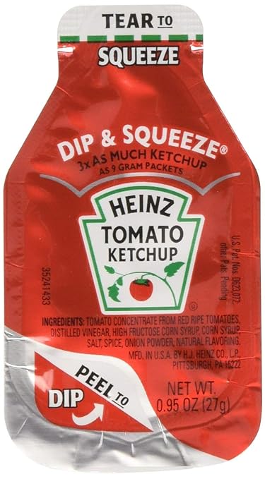 Heinz Dip and Squeeze Ketchup 0.95 oz each ( Pack of 100)