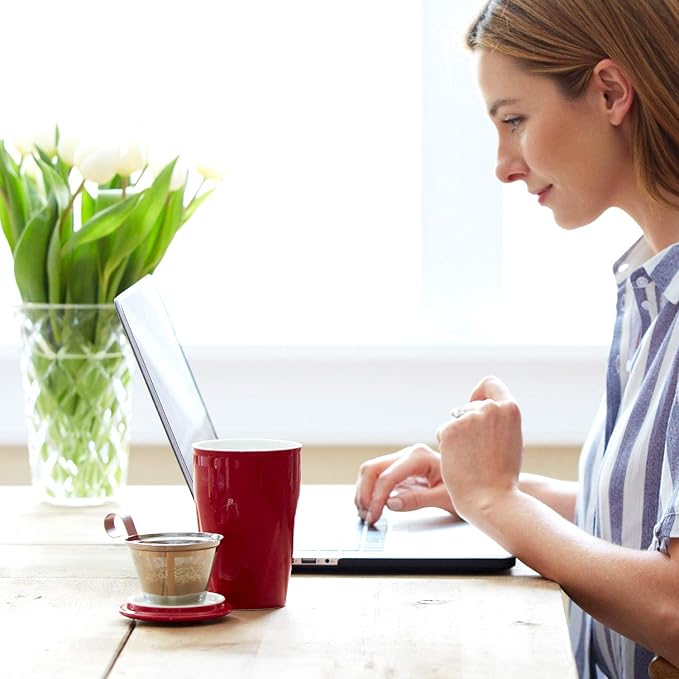 Tea Forte KATI Lotus Stainless Steel Loose Leaf Steeping Cup w/Infuser Insulated