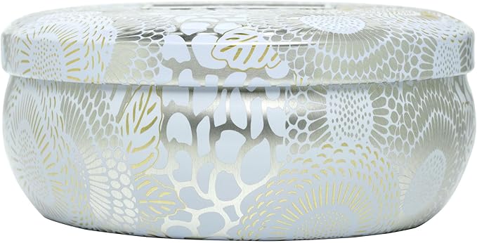 Voluspa Sparkling Cuvee, 3 Wick Tin Candle, 12 Ounce, 40 Hour Burn Time, Coconut Wax for Clean Burning, Handcrafted in The USA