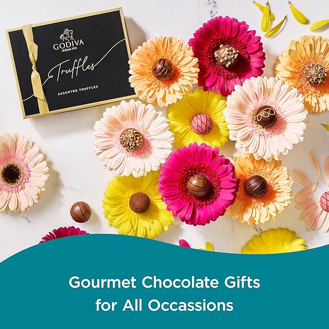 GODIVA Chocolatier Assorted Truffles Signature Gift Box Chocolate 1lb Box 24 peice
