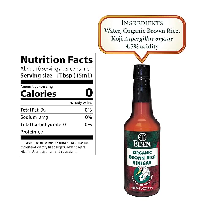 Eden Organic Brown Rice Vinegar 10 oz each Pack of 4