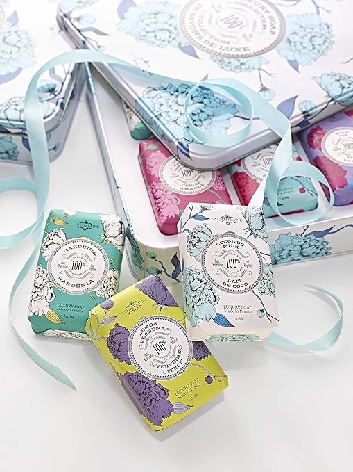 LA CHATELAINE Luxury Soap Collection Made with Organic Shea Butter (Set of 6)