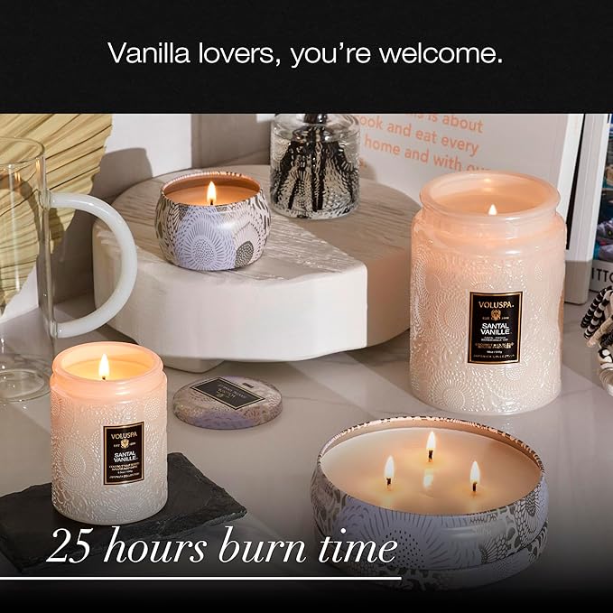 VOLUSPA Santal Vanille Tin Candle 4oz (113g) Coconut Wax Blend