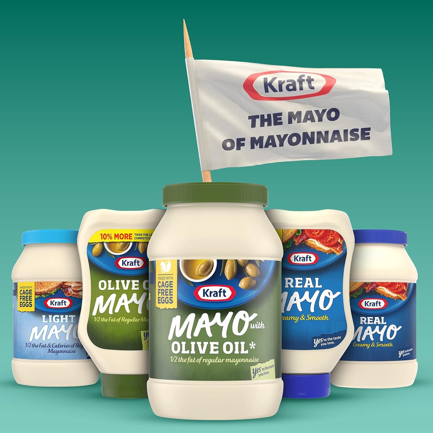 Kraft Mayo with Olive Oil Reduced Fat Mayonnaise - Rich and Flavorful Condiment for Sandwiches, Dips and Dressings, Made W Cage-Free Eggs, For a Keto Low Carb Lifestyle, 12 Ct Pack, 30 Fl Oz Jars