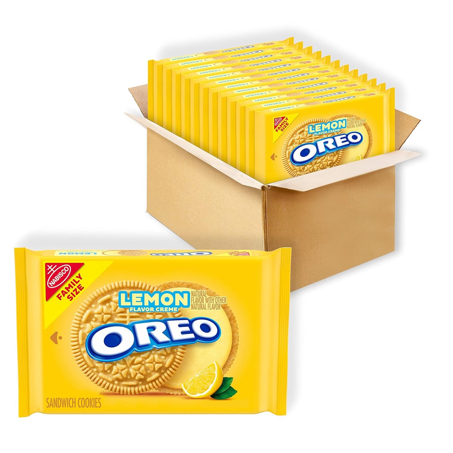 Nabisco Golden Lemon Creme Oreo Cookies 1 lb Bag (Case Pack of 12)